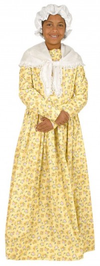 A child-size Phillis Wheatley costume from Heritage Costumes.